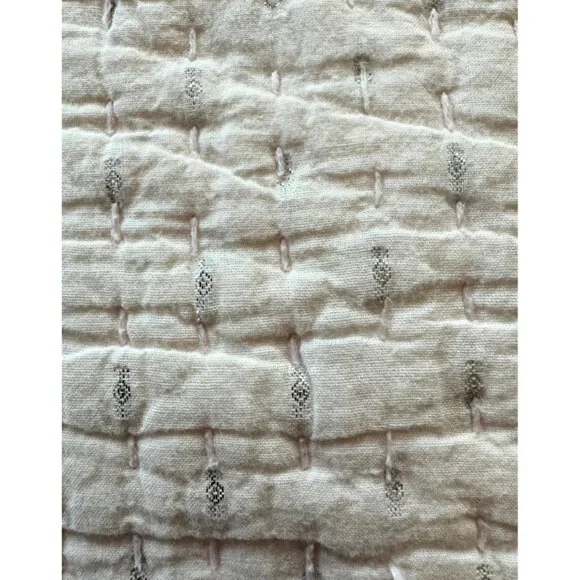 Serena & Lily Pink Quilted Euro Shams with Pom Poms (2) - Picture 4 of 5